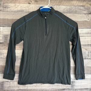 TASC Mens Performance Bamboo 1/4 Zip Shirt Medium Gray Classic Hiking Outdoors